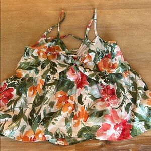Floral Print Camisole with Spaghetti Straps